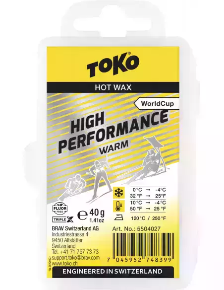 Smar narciarski High Performance Hot Wax warm 40g Toko - triple X