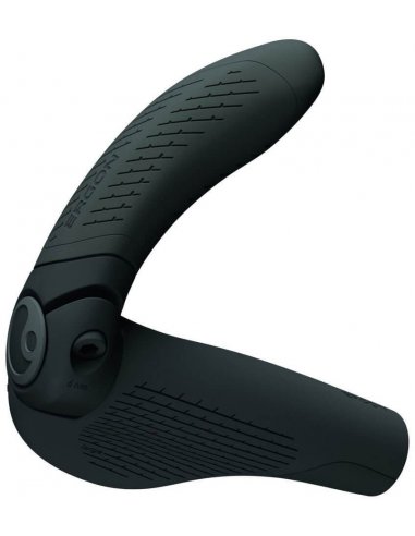 Chwyt rowerowy Ergon GP4 Evo L z ergonomicznym podparciem dłoni i rogami, widok tylny produktu