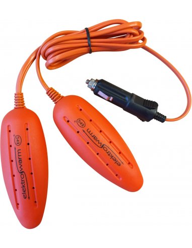 Suszarka do butów SB-4 ElektroWarm 12V do auta, pomarańczowa wkłady, przewód z wtyczką zapalniczki i adapter