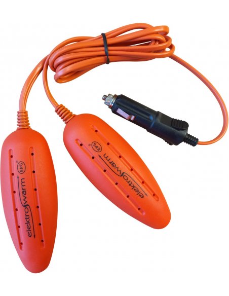 Suszarka do butów SB-4 ElektroWarm 12V do auta, pomarańczowa wkłady, przewód z wtyczką zapalniczki i adapter