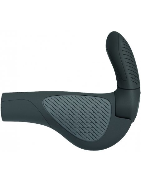 Czarny ergonomiczny chwyt rowerowy Ergon GP3 Evo z podpórką pod dłoń, widok od przodu