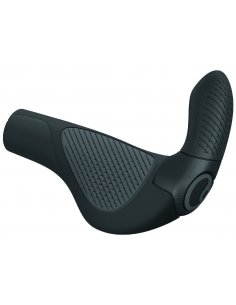 Czarny ergonomiczny chwyt rowerowy Ergon GP3 Evo z podpórką pod dłoń, widok od przodu 2